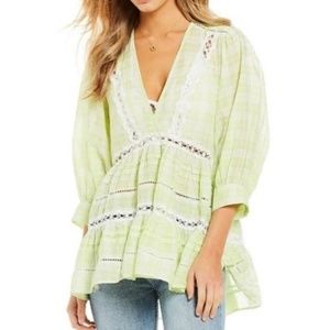 * Free People Lace tunic lime green- Q-1